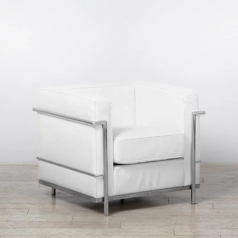 1 Seater Corbusier Sofa - White