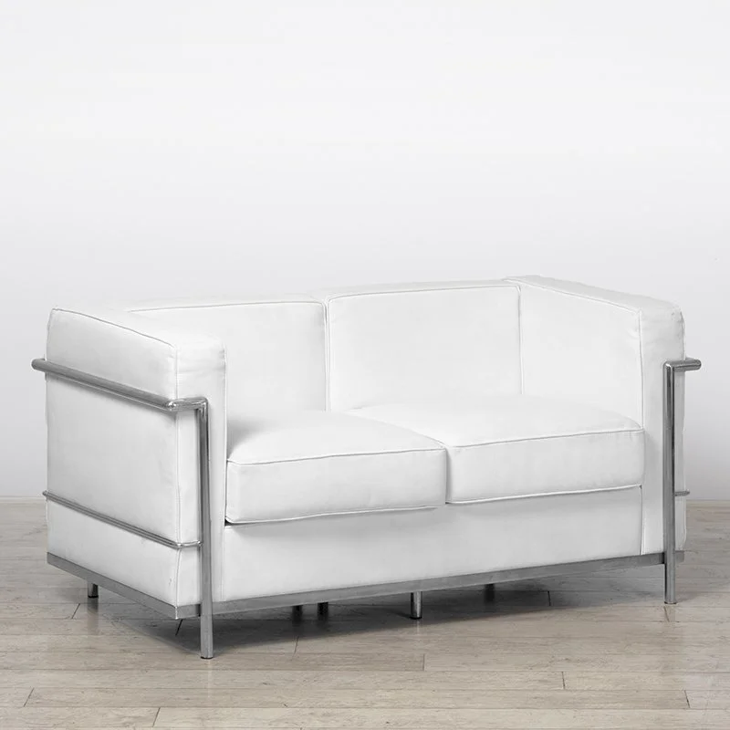 2 Seater Corbusier Sofa - White