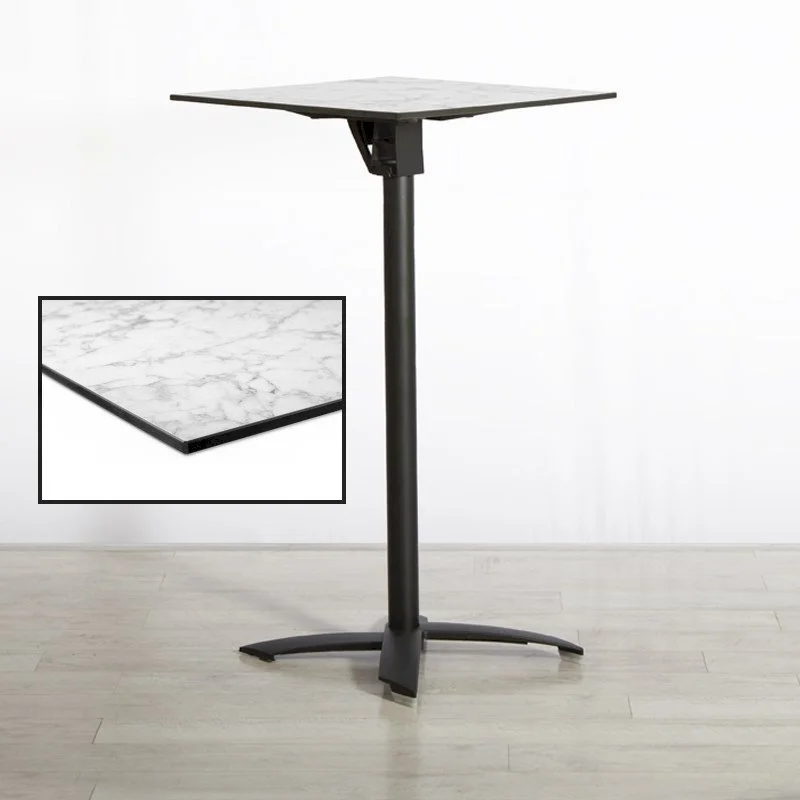 600mm White Marble Square Poseur Table