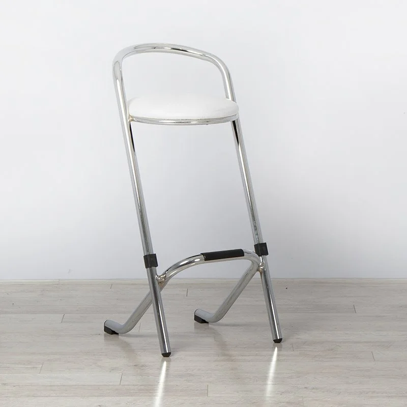 Chrome Bar Stool - White Pad