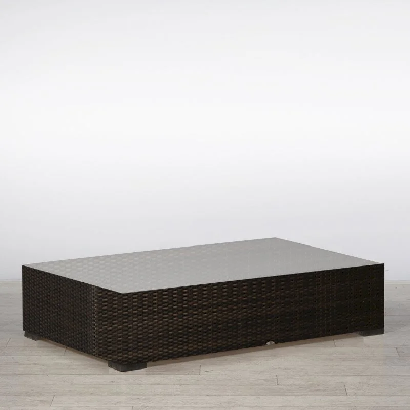 Large Rattan Coffee Table - Brown