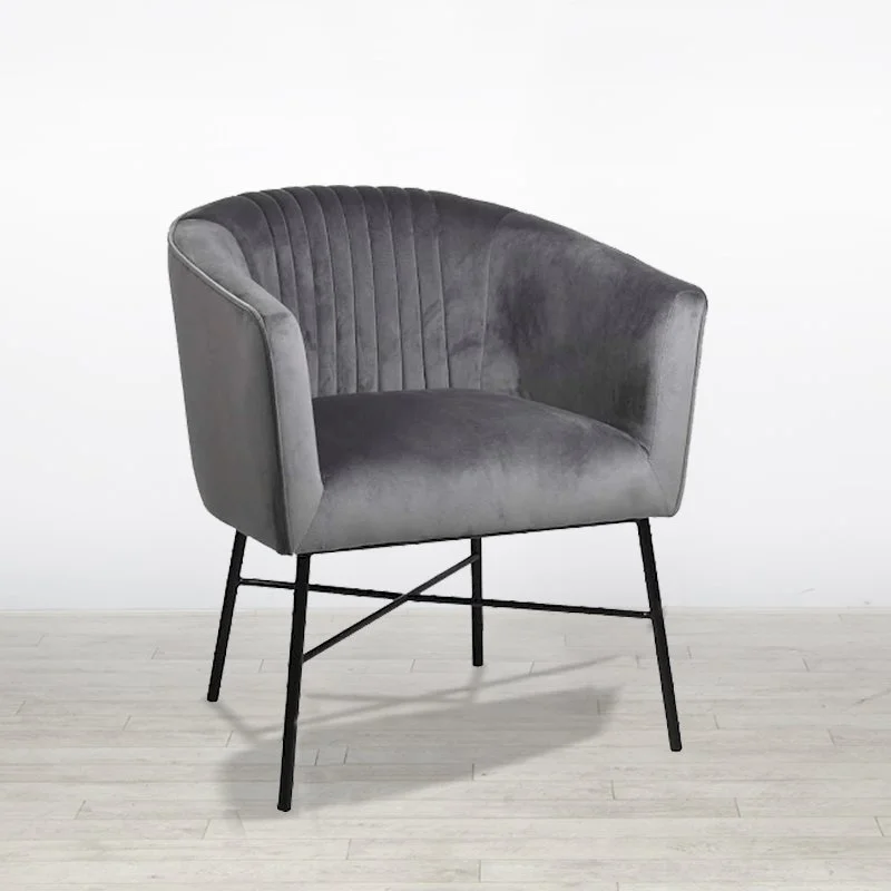 Mann Grey Velvet Accent Chair